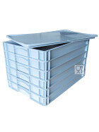 Pizzateigbehälter 60x40x12 cm Set 6 Stück mit Deckel stapelbar für Pizzeria und Hobby