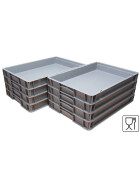 Pizzateigbehälter Set 8 Stück 60x40x7 cm stapelbar für Pizzeria & Hobby