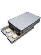 Pizzateigbehälter 60x40x7 cm Set 8 Stück mit Deckel stapelbar für Pizzeria und Hobby