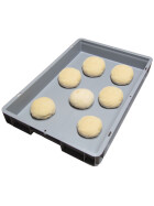 Pizzateigbehälter 60x40x7 cm Set 8 Stück mit Deckel stapelbar für Pizzeria und Hobby