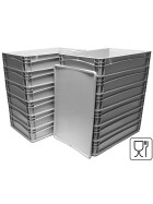 Pizzateigbehälter 60x40x12 cm Set 12 Stück mit zwei Deckel stapelbar für Pizzeria und Hobby