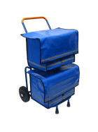 Zeitungsroller Multi 2, teil-und abnehmbar, mit Taschen in blau ohne Schnallriemenset