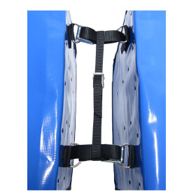 Zeitungsroller Multi 2, teil- und abnehmbar, mit Taschen in blau mit Schnallriemenset