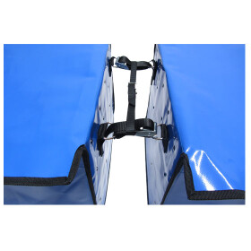 Zeitungsroller Multi 2, teil- und abnehmbar, mit Taschen in blau mit Schnallriemenset