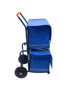 Zeitungsroller Multi 2, teil- und abnehmbar, mit Taschen in blau mit Schnallriemenset