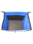 Zeitungsroller Multi 2, teil- und abnehmbar, mit Taschen in blau mit Schnallriemenset