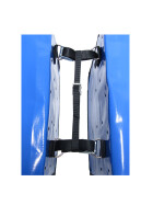 Zeitungsroller Multi 2, teil- und abnehmbar, mit Taschen in blau mit Schnallriemenset