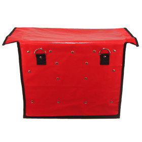 Zeitungsroller Multi 2, teil- und abnehmbar, mit Taschen in rot mit Schnallriemenset