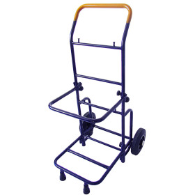 Zeitungsroller Multi 2, teil- und abnehmbar, mit Taschen in rot mit Schnallriemenset