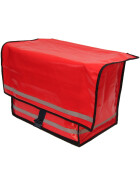 Zeitungsroller Multi 2, teil- und abnehmbar, mit Taschen in rot mit Schnallriemenset