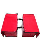 Zeitungsroller Multi 2, teil- und abnehmbar, mit Taschen in rot mit Schnallriemenset