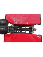 Zeitungsroller Multi 2, teil- und abnehmbar, mit Taschen in rot mit Schnallriemenset