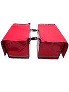 Zeitungsroller Multi 2, teil- und abnehmbar, mit Taschen in rot mit Schnallriemenset