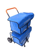 Zeitungsroller Multi 2, teil- und abnehmbar, mit Taschen Porty Pro in blau ohne Schnallriemenset