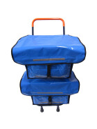 Zeitungsroller Multi 2, teil- und abnehmbar, mit Taschen Porty Pro in blau ohne Schnallriemenset