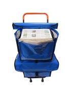 Zeitungsroller Multi 2, teil- und abnehmbar, mit Taschen Porty Pro in blau ohne Schnallriemenset