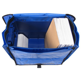 Zeitungsroller Multi 2, teil- und abnehmbar, mit Taschen Porty Pro in blau mit Schnallriemenset