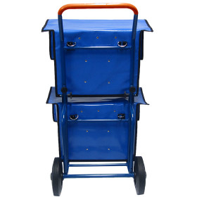 Zeitungsroller Multi 2, teil- und abnehmbar, mit Taschen Porty Pro in blau mit Schnallriemenset