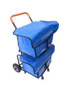 Zeitungsroller Multi 2, teil- und abnehmbar, mit Taschen Porty Pro in blau mit Schnallriemenset