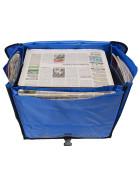 Zeitungsroller Multi 2, teil- und abnehmbar, mit Taschen Porty Pro in blau mit Schnallriemenset