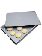 Pizzateigbehälter Set 2 Stück 40x30x7cm mit Auflagedeckel stapelbar für Pizzeria und Hobby