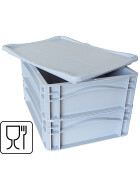 Pizzateigbehälter Set 2 Stück 40x30x12cm mit Auflagedeckel stapelbar für Pizzeria und Hobby