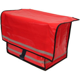 Zeitungsroller Multi 2, teil- und abnehmbar, mit Taschen in rot, Luftbereifung