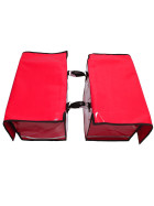 Zeitungsroller Multi 2, teil- und abnehmbar, mit Taschen in rot, Luftbereifung, mit Schnallriemenset