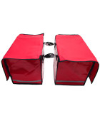 Zeitungsroller Multi 2, teil- und abnehmbar, mit Taschen in rot, Luftbereifung, mit Schnallriemenset