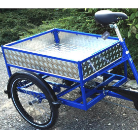 Lastendreirad Cargo Ladefläche 80 cm x 60 cm Blau ohne e-Antrieb Magura Scheibenbremsen hinten