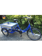 Lastendreirad Cargo Ladefläche 80 cm x 60 cm Blau ohne e-Antrieb Magura Scheibenbremsen hinten