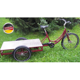 Lastendreirad Cargo Ladefläche 120 cm x 60 cm Blau mit e-Motor Rücktrittbremse + Shimano mit Feststellbremse VBrake